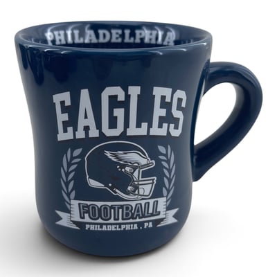Philadelphia Eagles Pegasus 11oz. Helmet Crest Wordmark Ceramic Mug