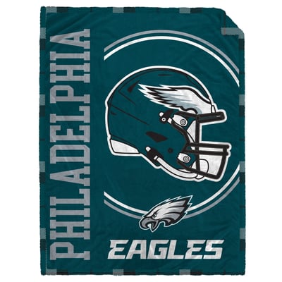 Philadelphia Eagles Pegasus Sideline Circle Plaid 60" x 80" Ultra Cozy Sherpa Blanket