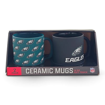 Philadelphia Eagles Pegasus Two-Piece 16oz. Home & Away Soft Touch Ceramic Mug Set
