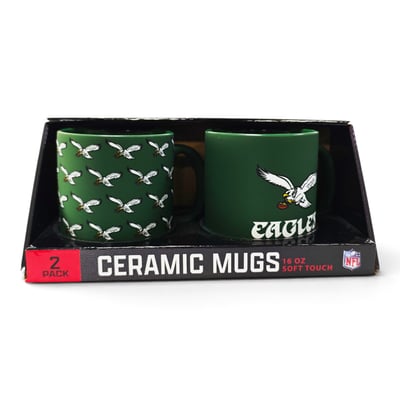 Philadelphia Eagles Pegasus Two-Piece 16oz. Retro Home & Away Soft Touch Ceramic Mug Set