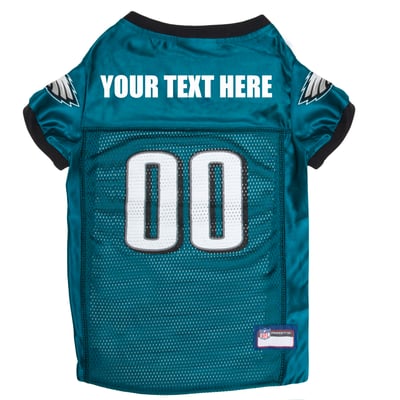 Philadelphia Eagles Pets First Personalized Pet Jersey - Midnight Green