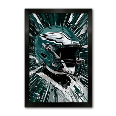 Philadelphia Eagles 27" x 39" Framed Football Helmet Hyper Speed Art Print