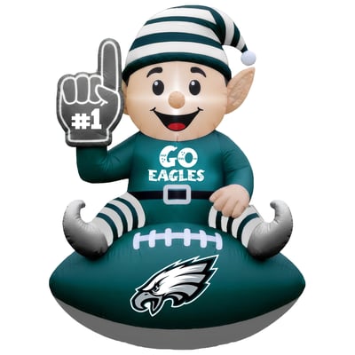 Philadelphia Eagles 4' Elf on a Football Outdoor Yard Inflatable