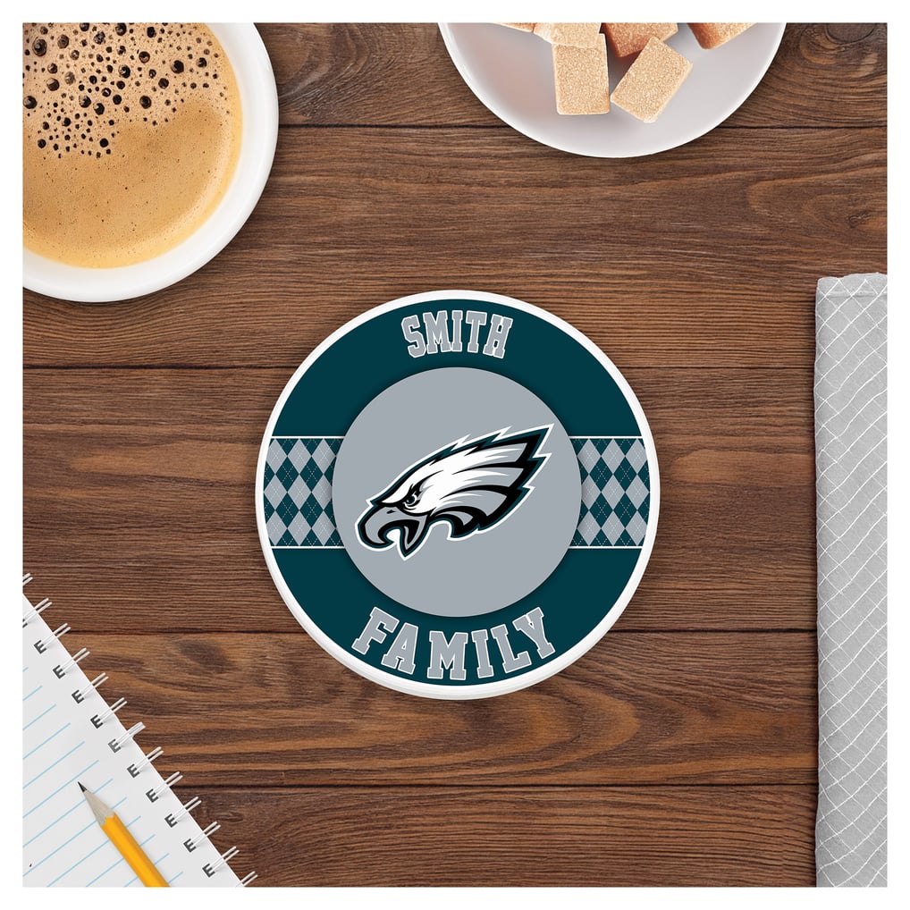 Philadelphia Eagles 4" Personalized Circular Coasters 4-Pack Set