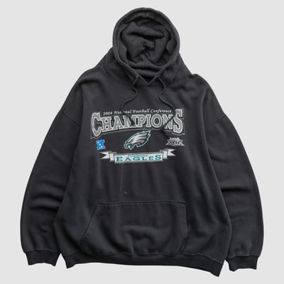 Philadelphia Eagles Alstyle 2004 Hooded Pullover Sweatshirt - Black - XL by Fanatics Real Vintage