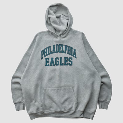 Philadelphia Eagles Lee Apparel 2000s Hooded Pullover Sweatshirt - Heather Gray - XL by Fanatics Real Vintage