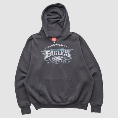 Philadelphia Eagles NFL 2000s Hooded Pullover Sweatshirt - Charcoal - L by Fanatics Real Vintage