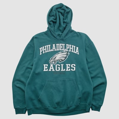 Philadelphia Eagles NFL 2000s Hooded Pullover Sweatshirt - Green - M by Fanatics Real Vintage