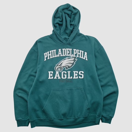 Philadelphia Eagles NFL 2000s Hooded Pullover Sweatshirt - Green - M by Fanatics Real Vintage