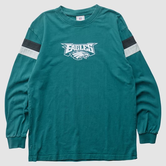 Philadelphia Eagles NFL 2000s Long Sleeve T-shirt - Teal - L by Fanatics Real Vintage
