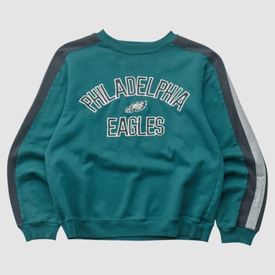 Philadelphia Eagles NFL 2000's Pullover Sweatshirt - Teal - XXS by Fanatics Real Vintage