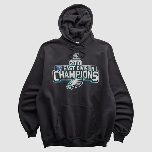Philadelphia Eagles NFL 2010 Hooded Pullover Sweatshirt - Black - M by Fanatics Real Vintage