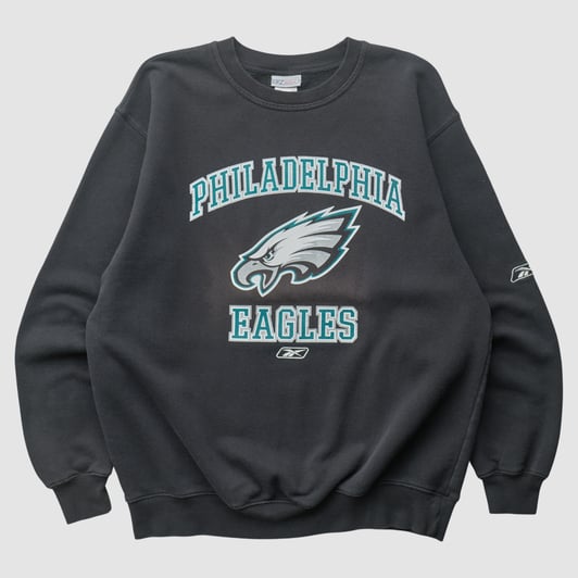 Philadelphia Eagles Reebok 2000s Pullover Sweatshirt - Black - L by Fanatics Real Vintage