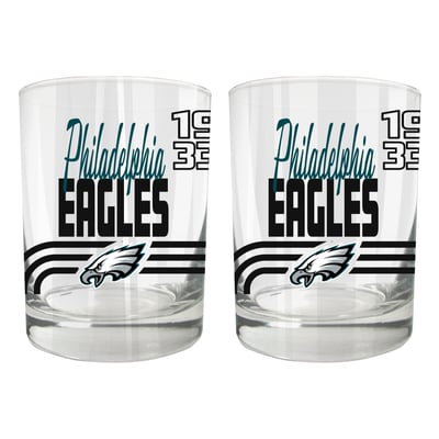 Philadelphia Eagles Two-Piece 12oz. Heritage Rocks Glass Set