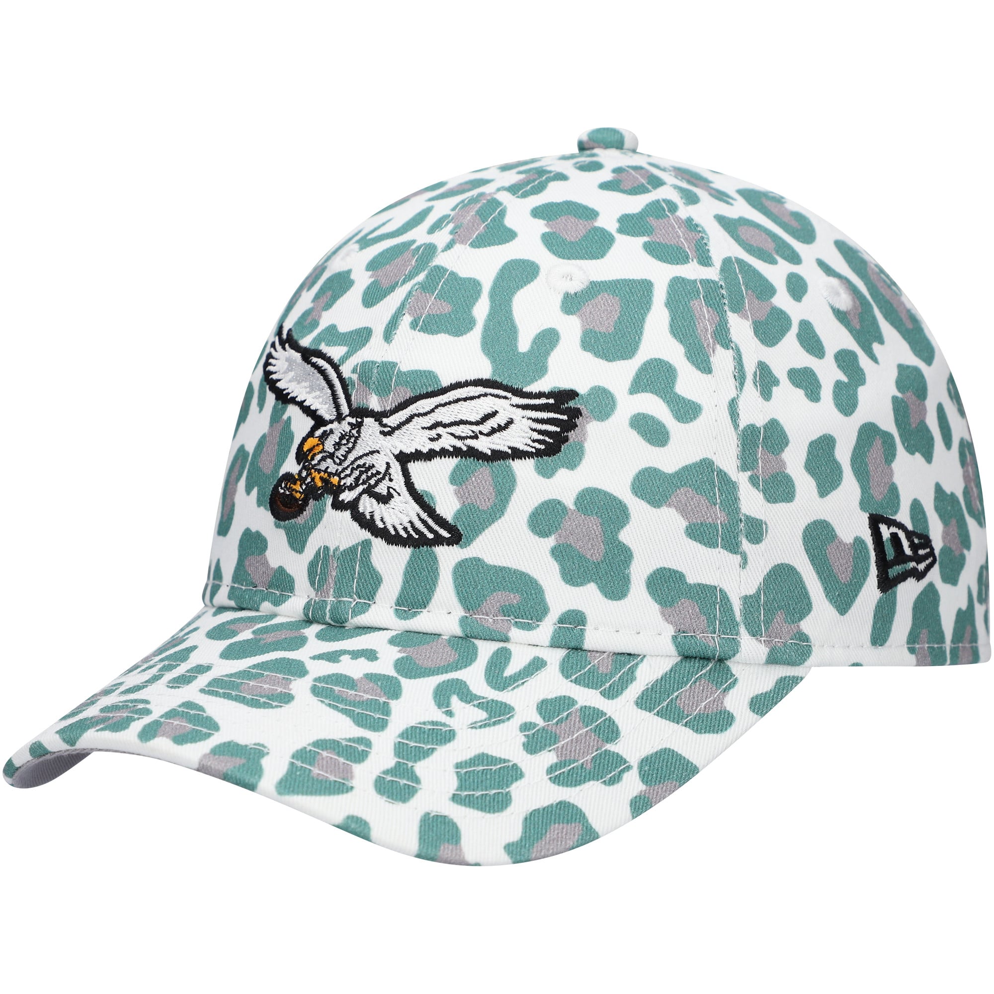 Leopard Print Cap with Eagle Logo Ed Hardy Embroidered Eagle Trucker Hat - Leopard | Fashion Nova main image 3