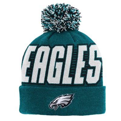Philadelphia Eagles Outerstuff Preschool Cuffed Knit Hat with Pom - Midnight Green