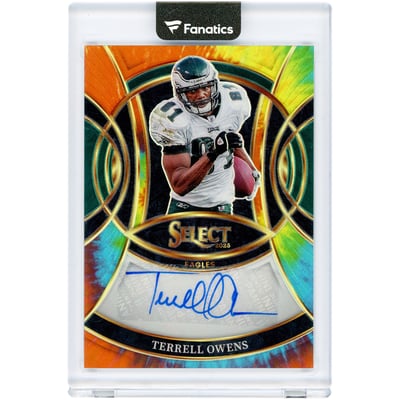 Terrell Owens Philadelphia Eagles Autographed 2025 Panini Select Tie Dye Prizm #SP-TRO #3/25 Card