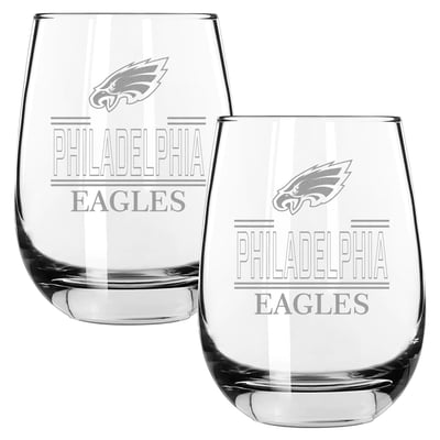 Philadelphia Eagles The Memory Company Two-Piece 15oz. Classic Crew Stemless Wine Glass Set
