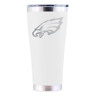 The Memory Company Philadelphia Eagles White 30oz Etched Stainless Steel Tumbler
