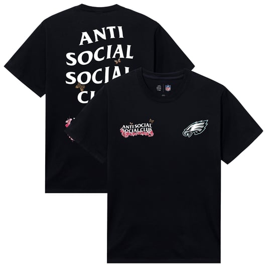 Philadelphia Eagles AntiSocialSocialClub x NFL Unisex Blossom T-Shirt - Black