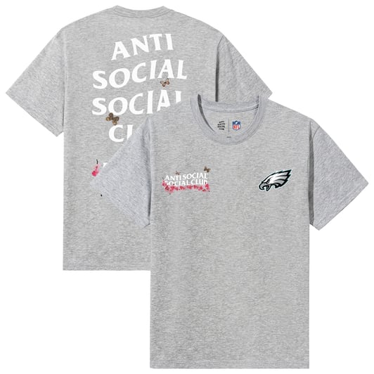 Philadelphia Eagles AntiSocialSocialClub x NFL Unisex Blossom T-Shirt - Heather Gray