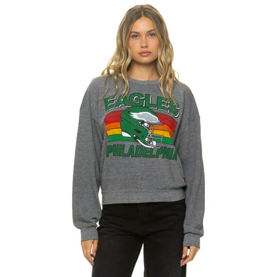 Philadelphia Eagles Aviator Nation Unisex Relaxed Tri-Blend Sweatshirt - Heather Gray