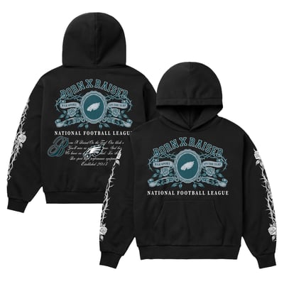Philadelphia Eagles Born x Raised Unisex Crest Hoodie - Black