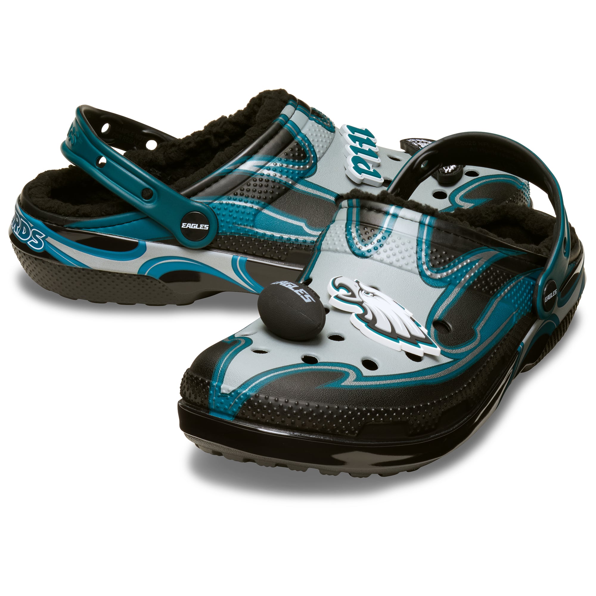 Crocs x NFL Men\'s 6 Women\'s 8 Philadelphia Eagles Classic Lined Crocs 3D Jibbitz Crocs x NFL Philadelphia Eagles Classic Lined Clog - M 8 / W  main image 4