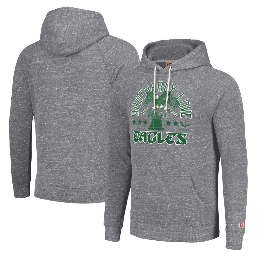  Philadelphia Eagles Homage Unisex Hyperlocal Raglan Pullover Hoodie - Gray