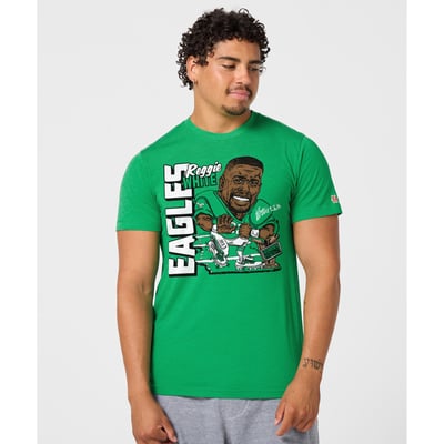 Reggie White Philadelphia Eagles Homage Unisex Caricature Player Graphic Tri-Blend T-Shirt - Kelly Green