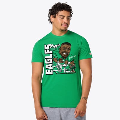Reggie White Philadelphia Eagles Homage Unisex Caricature Player Graphic Tri-Blend T-Shirt - Kelly Green