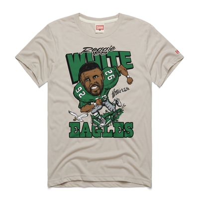Reggie White Philadelphia Eagles Homage Unisex Caricature Player Graphic Tri-Blend T-Shirt - Stone