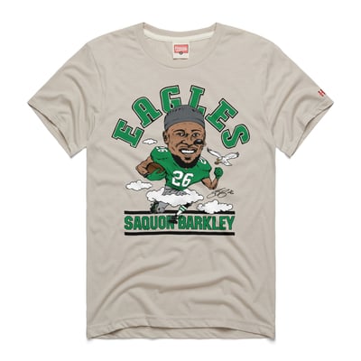 Saquon Barkley Philadelphia Eagles Homage Unisex Caricature Player Graphic Tri-Blend T-Shirt - Stone