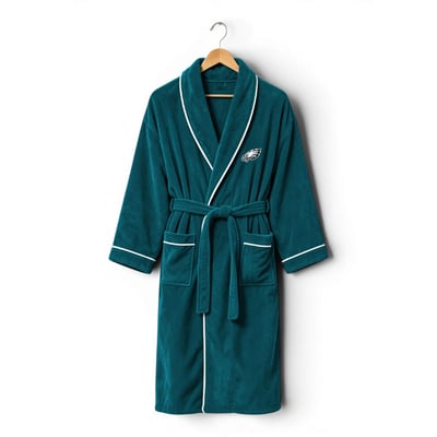 Philadelphia Eagles Pegasus Unisex Logo Patch Ultra Cozy Robe - Midnight Green
