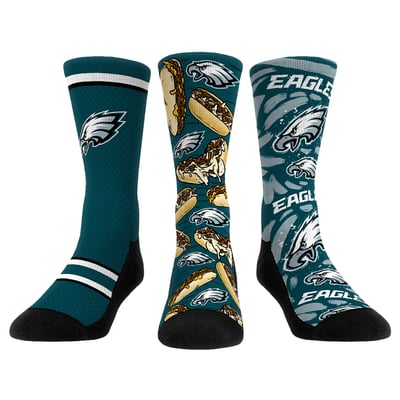  Philadelphia Eagles Rock Em Unisex Fan Favorite Three-Pack Crew Sock Set - Green