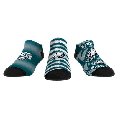  Philadelphia Eagles Rock Em Unisex Make Some Noise Three-Pack Low-Cut Socks Set - Green