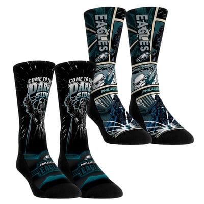  Philadelphia Eagles Rock Em Unisex Star Wars Empire Two-Pack Crew Socks - Green