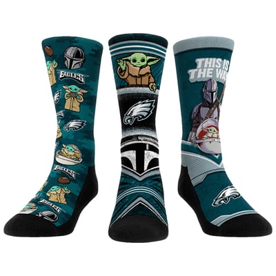  Philadelphia Eagles Rock Em Unisex 3-Pack Mandalorian Crew Socks