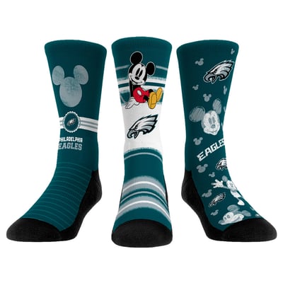  Philadelphia Eagles Rock Em Unisex Disney Three-Pack Crew Socks Set - 