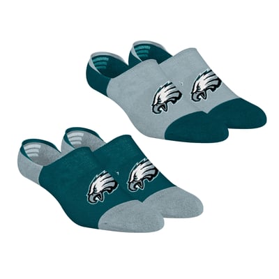 Philadelphia Eagles Rock Em Unisex Two-Pack Team Color No Show Socks