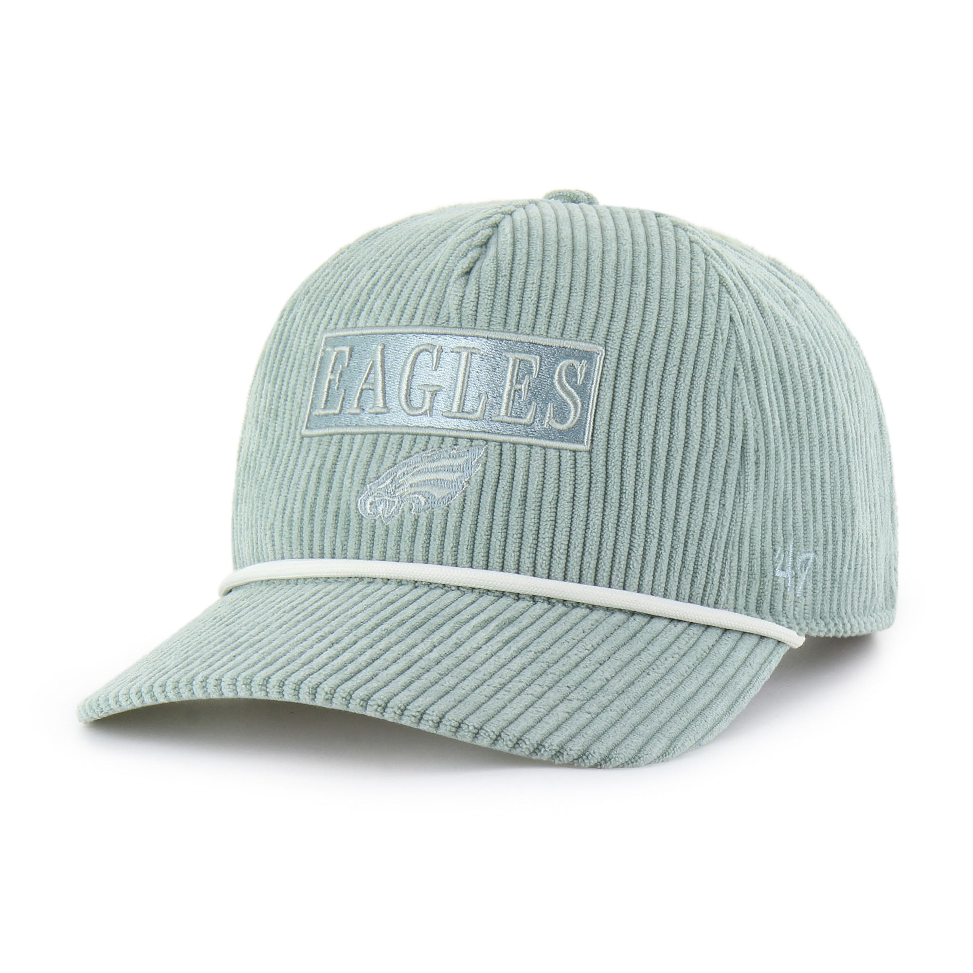 Women Philadelphia Eagles Hat Strapback 47 Brand Clean Up Beige Green Corduroy Philadelphia Eagles NFL  main image 3