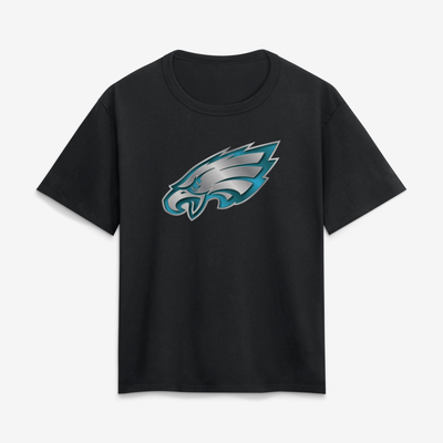 Philadelphia Eagles Women's Metallic Mascot T-Shirt - Black