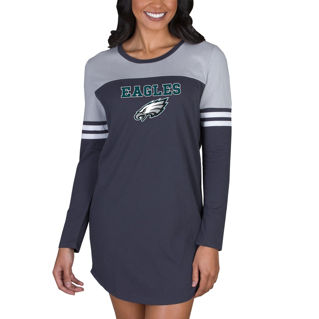 Women's Concepts Sport Charcoal/Gray Philadelphia Eagles Chateau Knit Long Sleeve Nightshirt