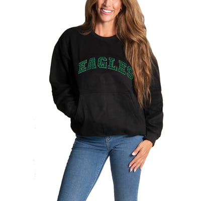 Philadelphia Eagles FABGATING by Cuce Women's Chenille Jeweled Sweatshirt - Black