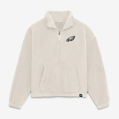 Philadelphia Eagles Fanatics Women's Oversized Breakout Sherpa Half-Zip Pullover - Cream