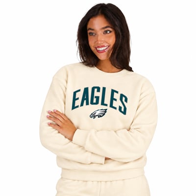  Philadelphia Eagles Fanatics Women's Plus Size Hoodie & Pants Lounge Set - Cream