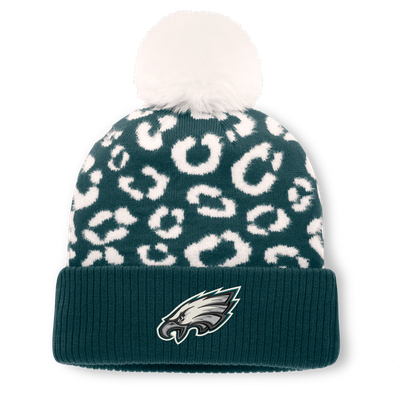 Philadelphia Eagles Fanatics Women's Blur Cuffed Knit Hat with Pom - Midnight Green