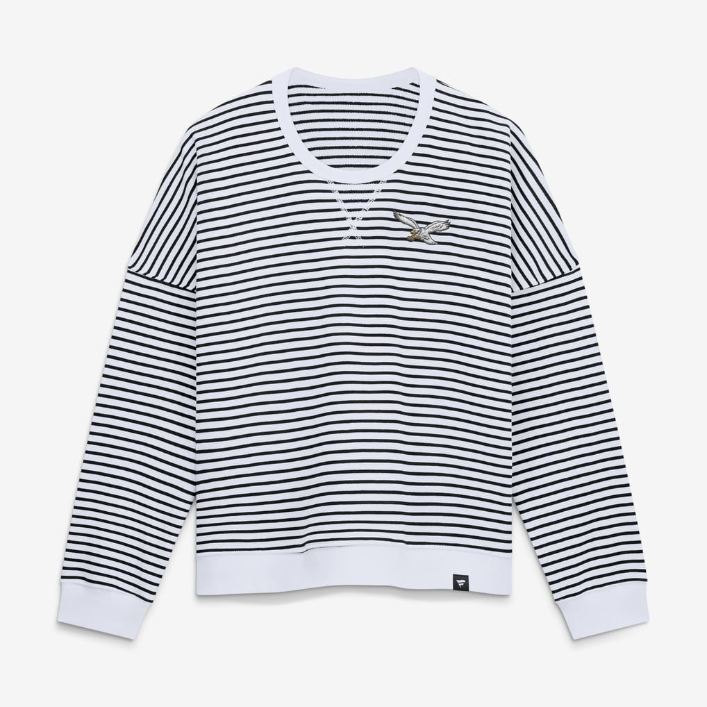 Women's Fanatics White/Black Philadelphia Eagles Striped Oversized ...