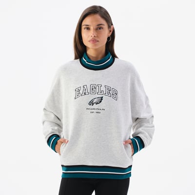  Philadelphia Eagles Off Season x NFL Women's Mock Neck Sweatshirt - Heather Gray