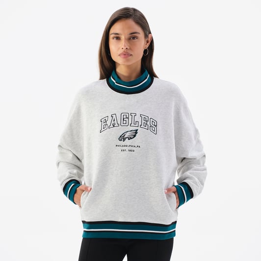  Philadelphia Eagles Off Season x NFL Women's Mock Neck Sweatshirt - Heather Gray